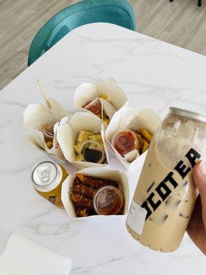 Hokkaido milk tea and the snacks