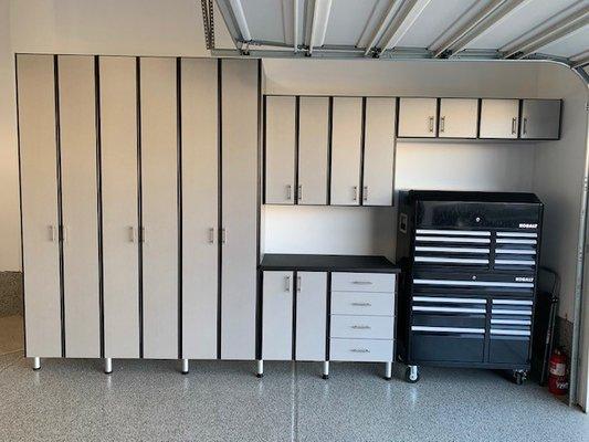 Fantastic job by Classy Closets in our garage. Thanks guys. We love it.