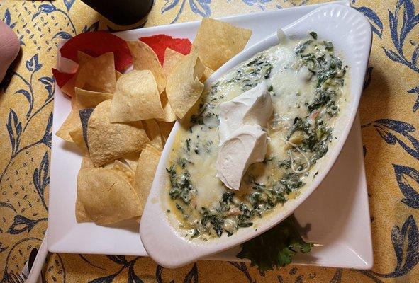 Spinach and artichoke dip. Added sour cream.