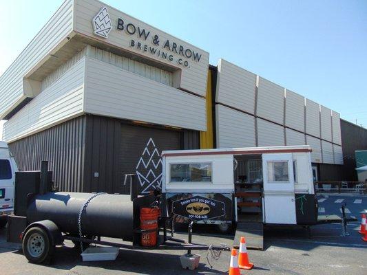 Our food truck, serving at Bow & Arrow Brewing Company.