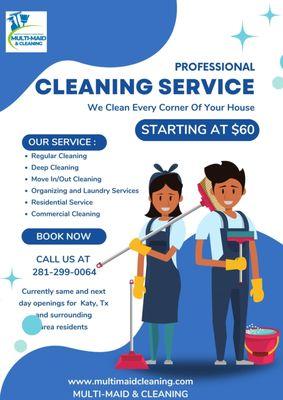 Cleaning starting at $60