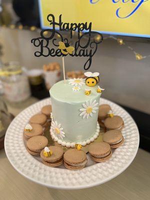 Bee and macarons were our own adds