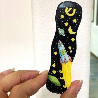 Rocket ship mezuzah case