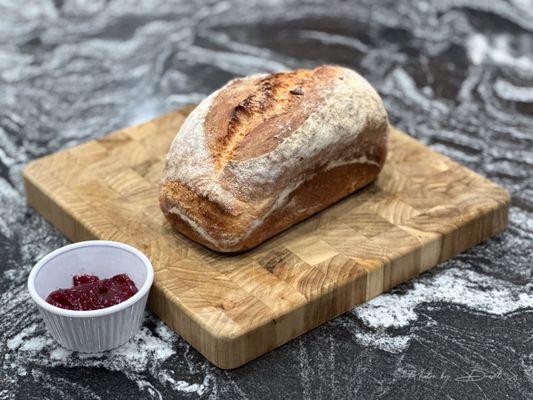 Sourdough bread, delightful, and crispy with a soft inside.