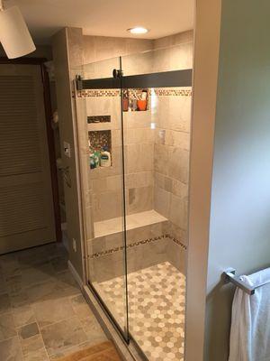 Same shower, new bath floor also.