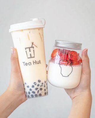 Jasmine Milk Tea and Strawberry Coconut Dessert