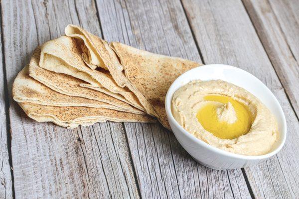 Homemade Hummus, served with pita bread