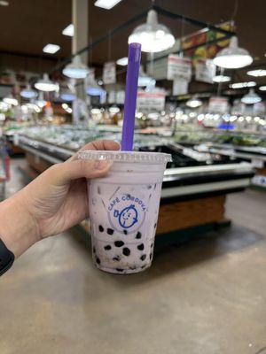 Taro milk boba tea