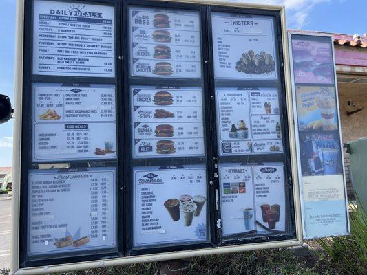 Drive Thru Menu