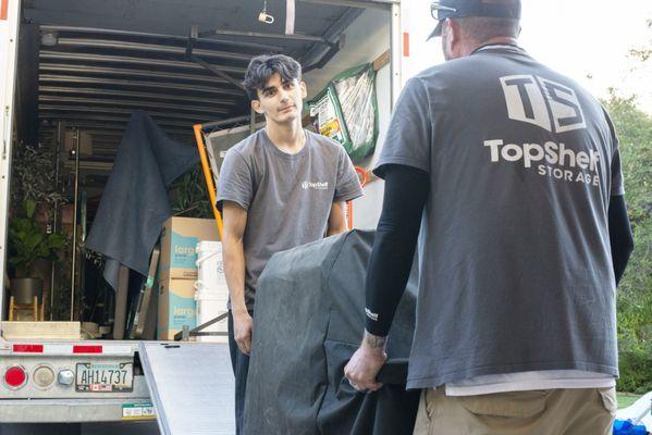 Loading a 26' moving truck.