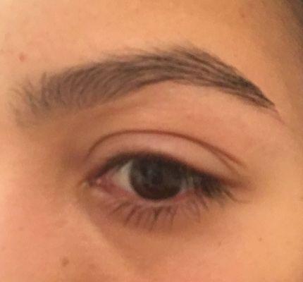 This was the good brow. She was supposed to just clean up the brow .