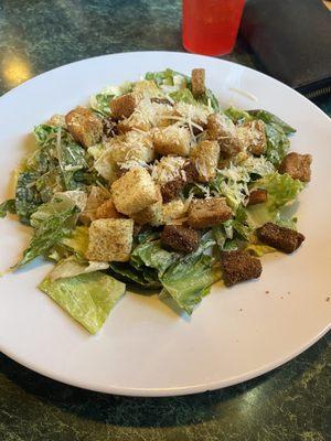 Caesar Salad- no shortage on croutons! Love that!!