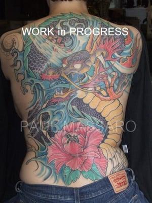 FREEHAND BACK PIECE (and cover-up) IN PROGRESS by PAUL MASSARO