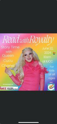 Story time with a drag queen for your kids.