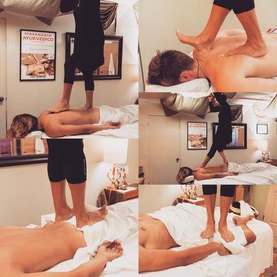 ASHIATSU BARE FOOT MASSAGE.  Reaches Deeper Than Deep Tissue. Stimulates Parasympathetic Nervous System, and Blood Circulation.