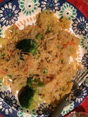 Mediocre vegetable fried rice.