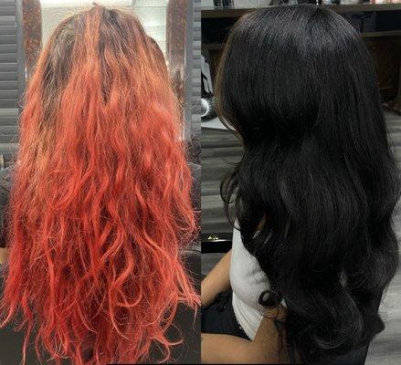 Total transformation with color correction by our colorist Chloe!