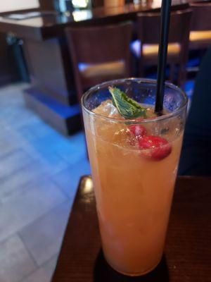 Citrus Holiday$12 Wild Leap Vodka Fresh blood orange juice Elderflower Fever Tree Ginger beer Garnished with pomegranate arils & mint