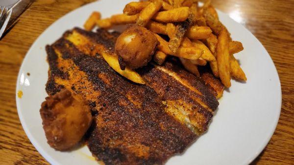 Blackened Trout with Seasoned Fries