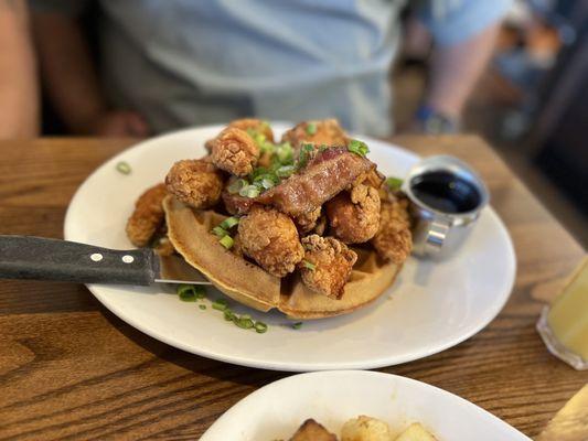 CHICKEN FINGERs and waffles