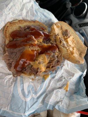 Classic beef and cheddar with the Arby's sauce on it perfectly made I would get five stars