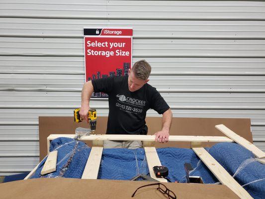 Eric is building a create to protect a very expensive table that we are taking to Texas. Yes, we can do that.