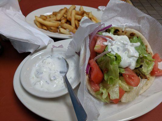 Pork Souvlaki gyro: