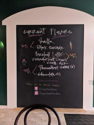 The current flavors, as of 7/3/19