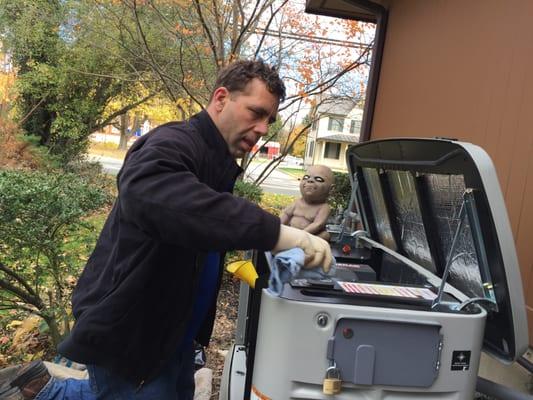 Frank Fontana (owner) doing the some maintenance in Flanders NJ