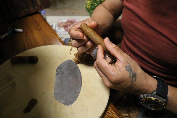 Hand rolled cigars.