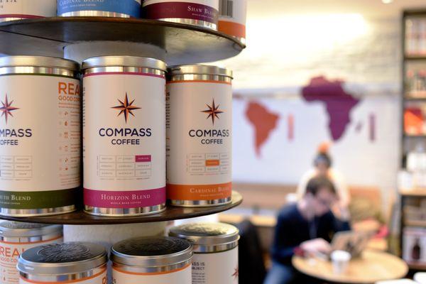 Compass Coffee Whole Bean Coffee Tins