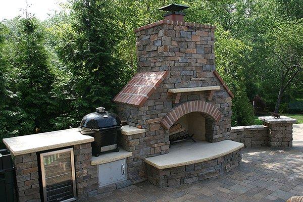 Stone Outdoor Fireplace