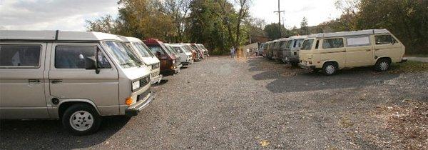 Bus Depot parking lot during annual Warehouse Sale