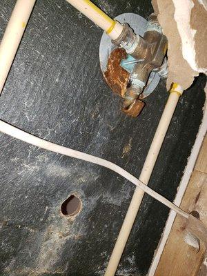 This customer tried to make a repair and ended up making a big mess