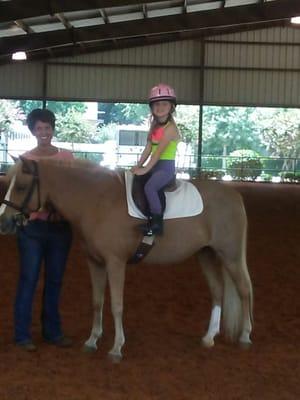 There's Ms.Stacy (the head instructor) and one of her super cute pupils on Flower! Yes, the pony's name is Flower.