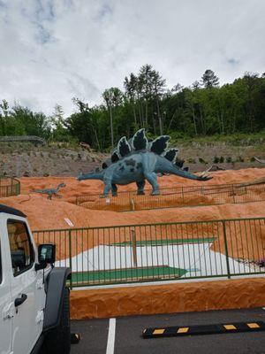 Dinosaurs along the putt putt corse