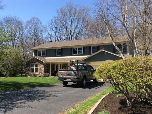 This roof was completed due to hail damage. The customer chose GAF TImberline HD Barkwood for their shingle.