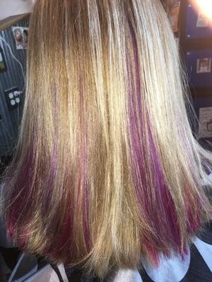 Color melt with colorful Babe extension pieces by Mandi Shepard.