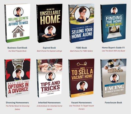 Over twenty unique books to choose from. Customize content to match your personal brand.