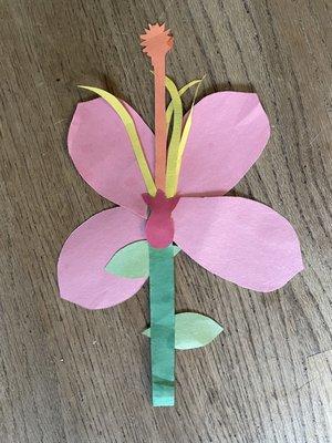 And an flower my son made at school that actually has all of the parts of a flower.  Fun science education