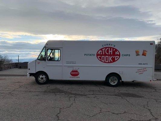 Follow this truck to a store that has my favorite chips!!