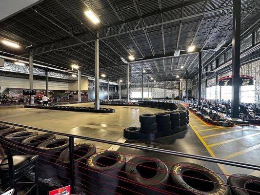 Indoor cart racing.