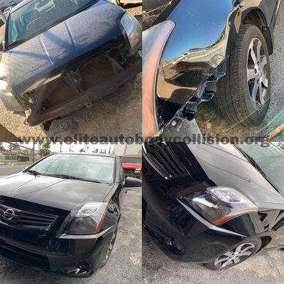 2012 Nissan Sentra Bumper replace, Grille replace, Fender repair, and Light Restore