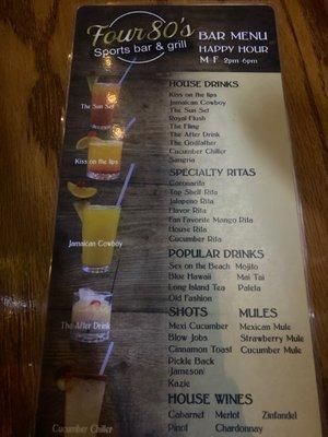 Drink menu