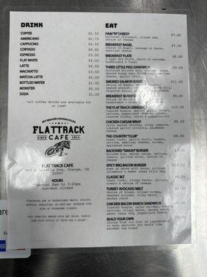 menu