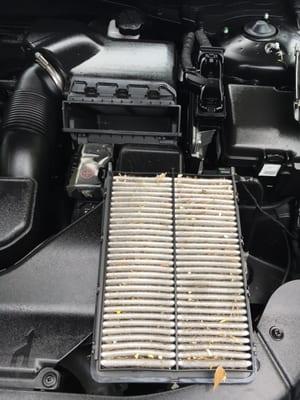 Engine air filter is dirty upon purchase.   Would not replace.