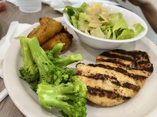 Grilled Chicken Breast (comes w/ 3 sides) $10.99