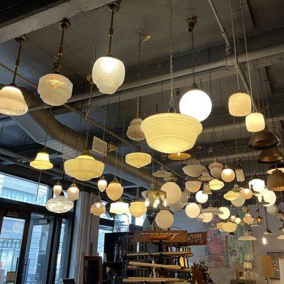 Vintage and antique lighting available at cityFoundry in Industry City