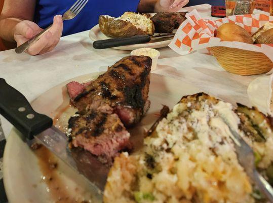 Perfectly cooked steak and potatoes