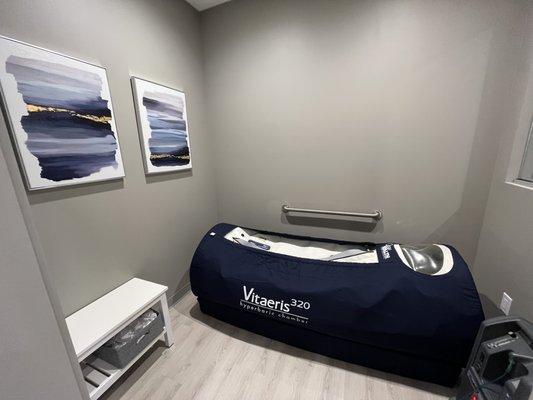 Our Mild Hyperbaric Oxygen Chamber is a cozy space where you can enhance your body's natural healing processes.